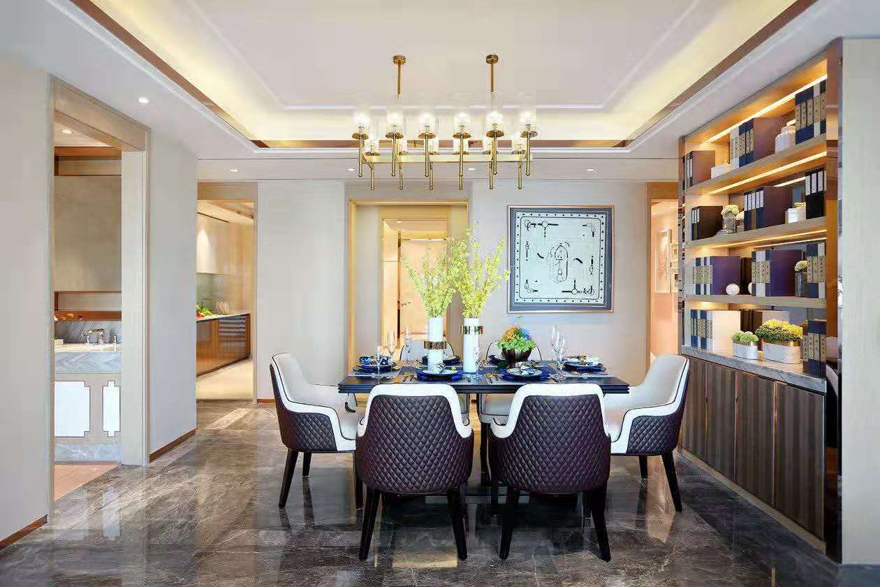 新中式风格室内装修设计效果图-星星凯旋国际三居110平米室内装修设计餐厅 新中式风格室内装修设计效果图-星星凯旋国际三居110平米室内装修设计餐厅