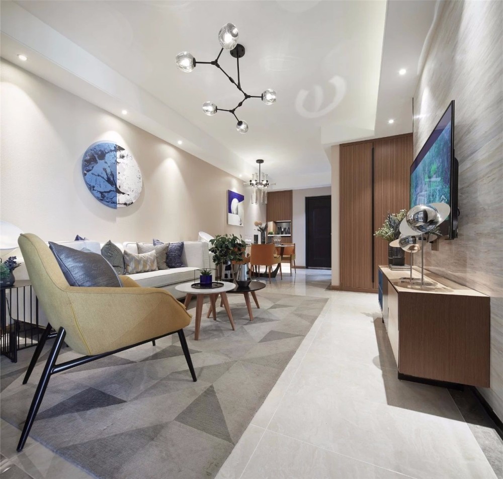 北欧轻奢风格室内设计家装案例-客厅 北欧轻奢风格室内设计家装案例-客厅